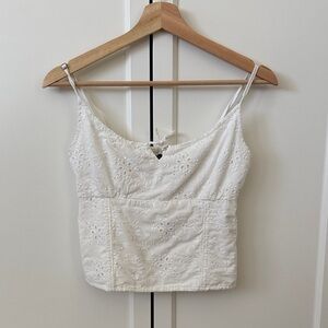 Abercrombie & Fitch White Eyelet Camisole Tank